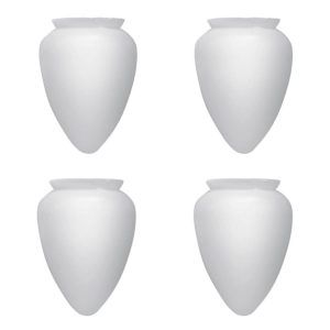 Globo Pera Plástico Ventilador de Teto Boca com 10cm de Diâmetro Universal Branco Fosco - Kit com 4