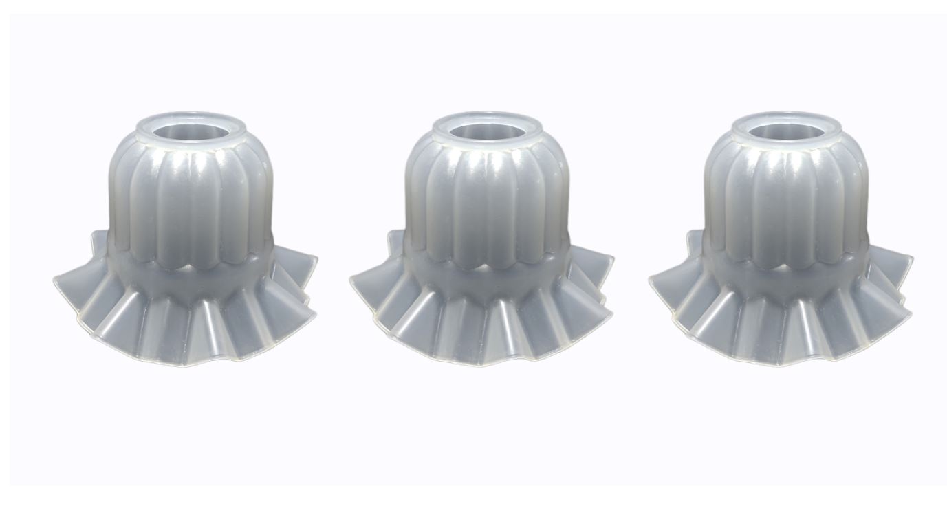 Tulipa Plástica Caracol para Lustre e Ventilador de Teto Universal - Kit com 3 Unidades