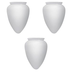 Globo Pera Plástico Ventilador de Teto Boca com 10cm de Diâmetro Universal Branco Fosco - Kit com 3