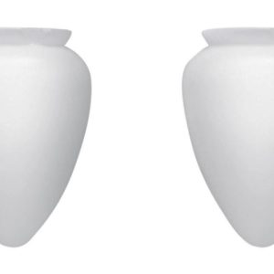 Globo Pera Plástico Ventilador de Teto Boca com 10cm de Diâmetro Universal Branco Fosco - Kit com 2